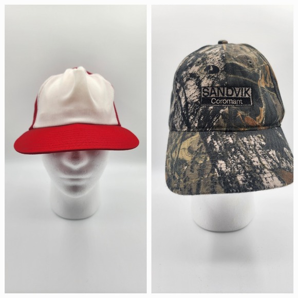 Camouflage Hat & Red Mesh Trucker Hats‎ Mens Sandvik Coromant bundle lot